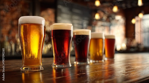 glasses with different types of beer