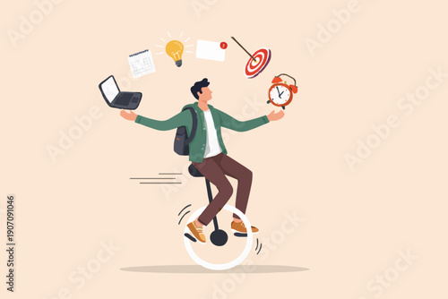 Man Balancing Work Life