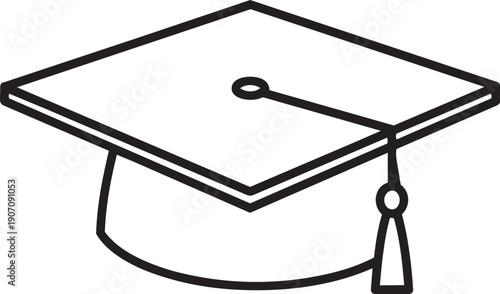 Graduation cap vector icon, academic mortarboard illustration isolated on white