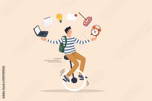 Person Balancing Many Things