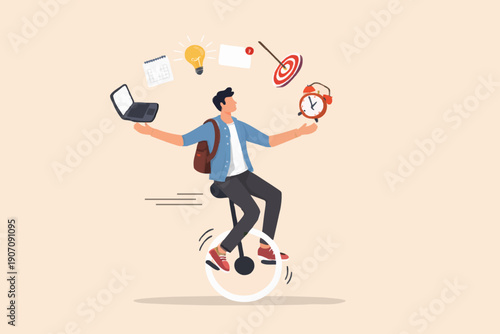 Person Balancing Many Things