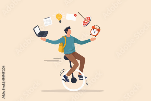 Person Balancing Many Things