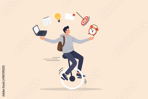 Person Balancing Many Things