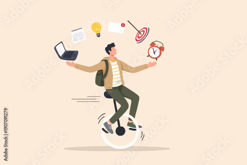 Person Balancing Many Things