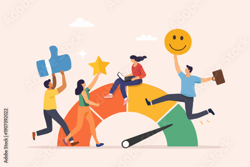 Teamwork and happy success