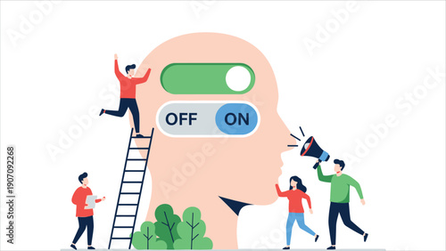 Exploring the Power of Mental OnOff Switches – Human Mind and Brain Function Illustration