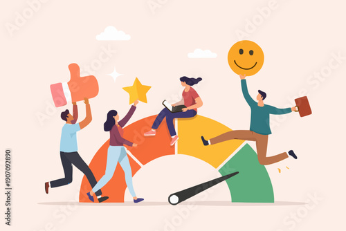 Happy Teamwork Success Concept