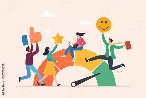 Teamwork and happy success