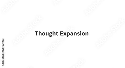 Vector illustration of thought expansion concept with black text on white background, for presentation or website, isolated on transparent background, png