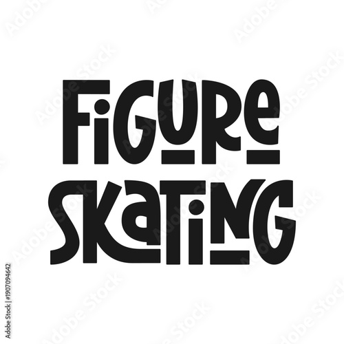 Figure skating Hand Lettering Logo. Typographic Design.