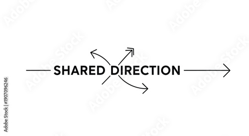 Vector shared direction arrows illustration, for presentation or website, isolated on transparent background, png