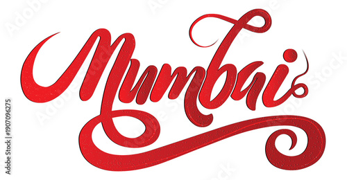 Mumbai City Lettering Typography Logo Vector Illustration