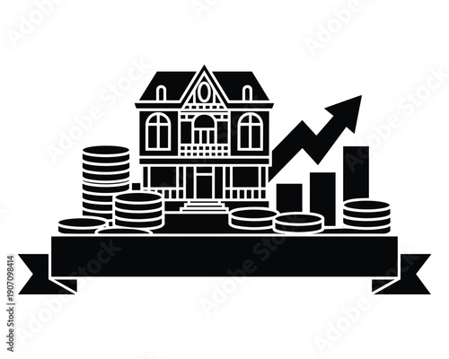 Real Estate Investment Growth Concept with House.