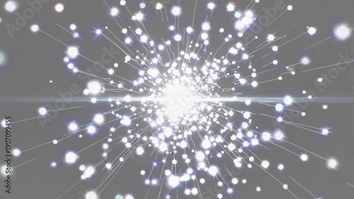 Shimmering Light Burst with Sparkles in a Soft White Background Ideal for Abstract Backgrounds