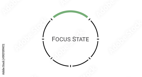 Vector focus state icon, productivity symbol, concentration sign, workflow management element, for app or website design, overlay effect, isolated on transparent background, png