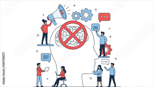 Understanding and Overcoming Cognitive Biases – Improving Decision-Making and Thought Processes Illustration.