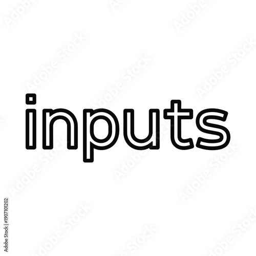 inputs text on white background