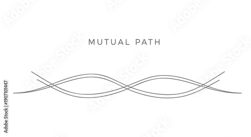 Vector infinity symbol with intertwined lines, Mutual Path text, for logo or branding, isolated on transparent background, png