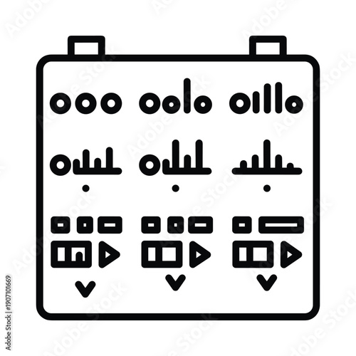 Equalizer Settings on Sound Mixer Board