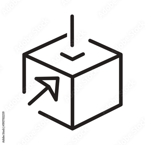 Simple Cube with Arrow