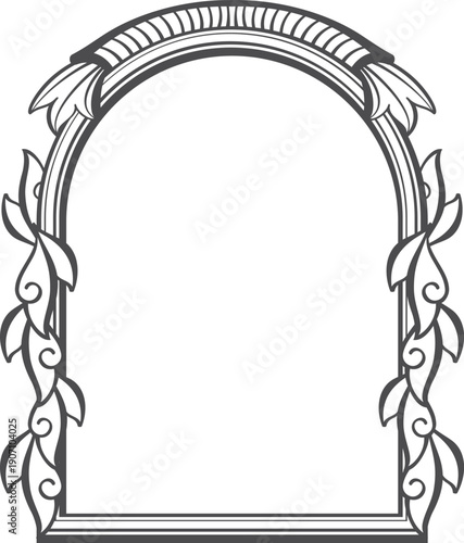 Old ornate frame engraving in antique decorative style