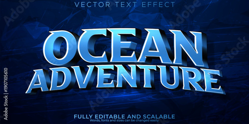 Ocean adventure movie or game title screen with blue text