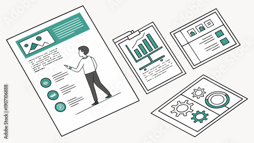 business man and business graph