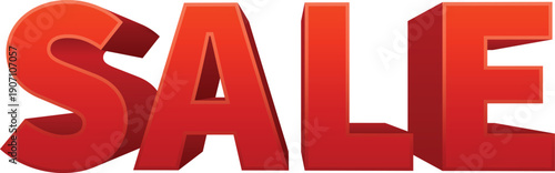 Sale word in 3d lettering style. Discount promo element