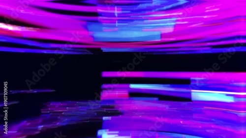 Footage with Retro Futuristic Dynamic Glitch Effect. Static noise backdrop. Digital Pixel Noise Effect. VHS 80's style, black background, 4K.