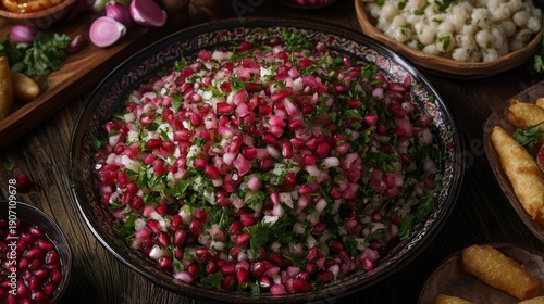 Pomegranate Parsley Salad With Onion A Delicious Dish