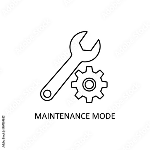 Maintenance Mode Line Icon Isolated on White Background