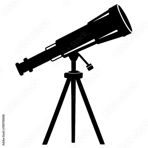 Black Telescope vector silhouette