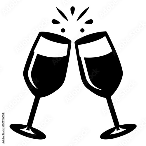 Black Two glasses of wine Vector Cheers wineglasses Vector 