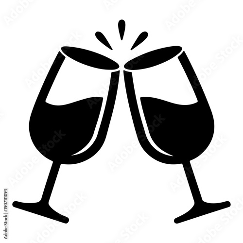 Black Two glasses of wine Vector Cheers wineglasses Vector 