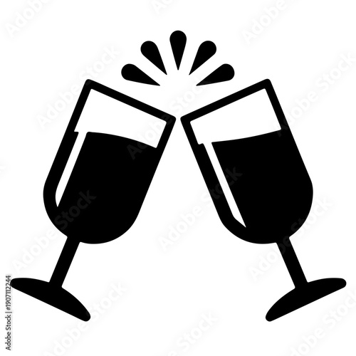 Black Two glasses of wine Vector Cheers wineglasses Vector 