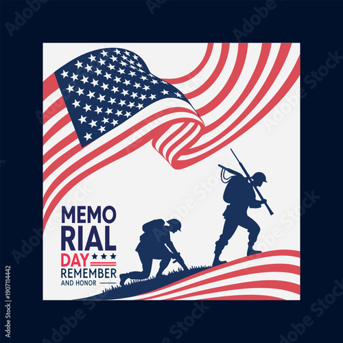 Memorial day remember honor american flag soldiers