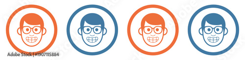 nerd avatar icon wearing glasses