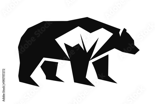 Geometric bear silhouette