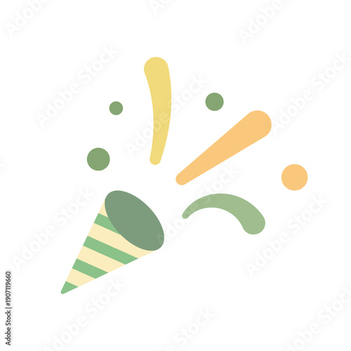 お祝い用パーティークラッカーの線画アイコン