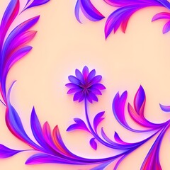 Abstract pink floral background with flowers, leaves, and butterflies in a decorative spring style