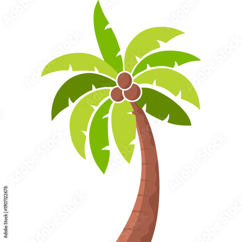 Palm Tree Summer Beach Vector Illustration