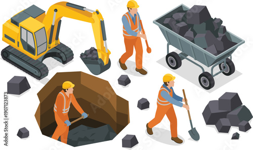 Isometric 3D architectural rendering of a classic two story school building with red hip roof skylights white columns and yellow facade on white background