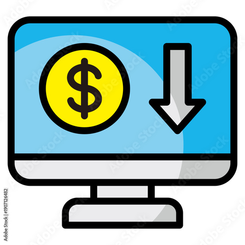 Online Income  Icon Element For Design