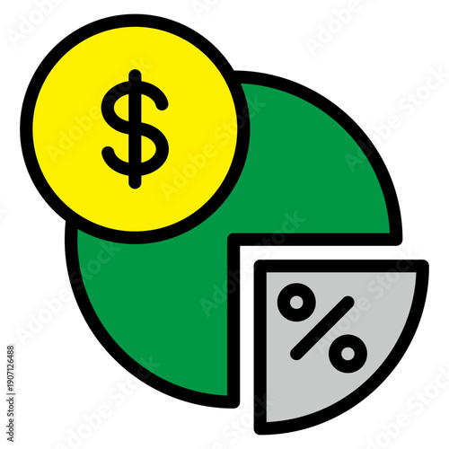Dividend Income  Icon Element For Design