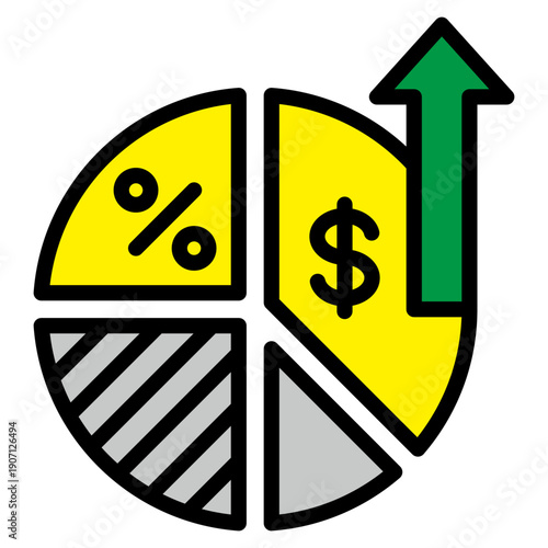 Profit Margin  Icon Element For Design