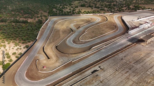 Wallpaper Mural Aerial Drone View of Autodrome and Racetrack Surrounded by Olive Groves in the Countryside of Puglia, Southern Italy, Motorsport Circuit on a Sunny Summer Day Torontodigital.ca