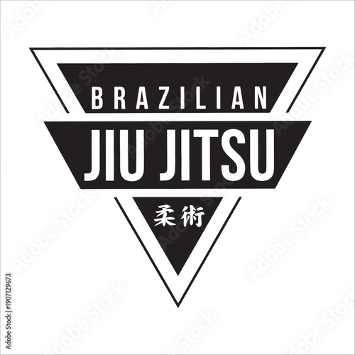 Brazilian Jiu Jitsu Minimalist Triangle Icon Logo