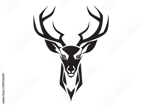 Deer head silhouette, Deer vector collection, deer logo illustration on a white background