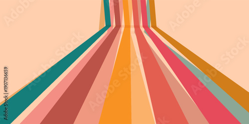 Abstract background of rainbow groovy Wavy Line design in  design with Vector pattern ready.
