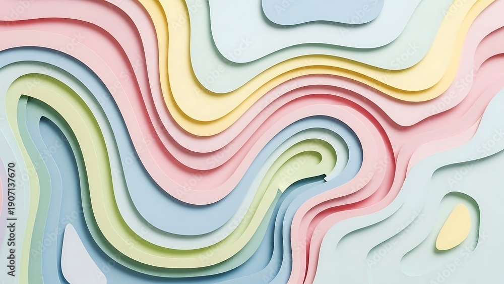 Fototapeta premium Vibrant colorful wavy layered abstract design.